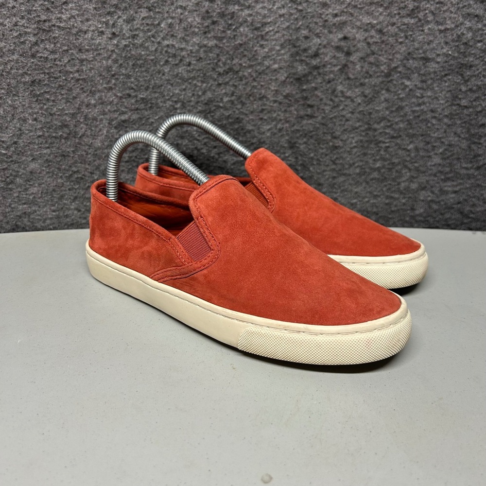 Tory Burch Suede Leather Max Slip On Sneakers‎ Shoes Rust Orange Women's 7.5